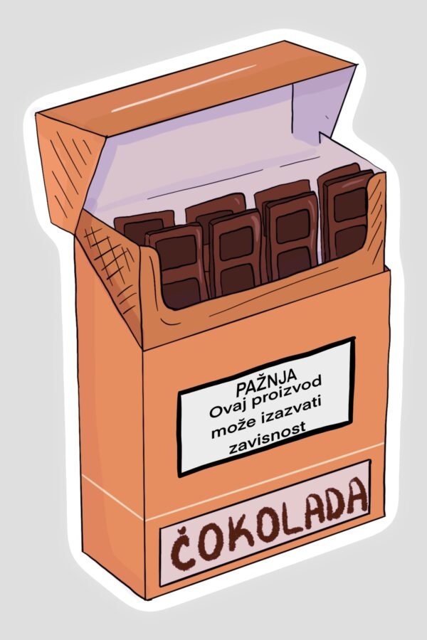 Stiker - paklica sa čokoladom