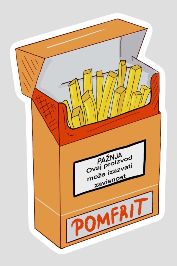Stiker - paklica sa pomfritom