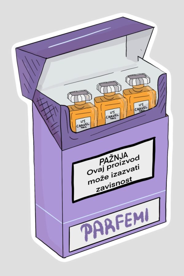 Stiker - paklica sa parfemima