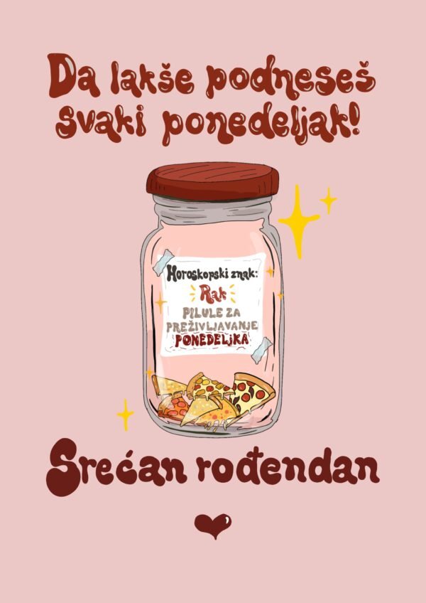 Čestitka na preklop - rak