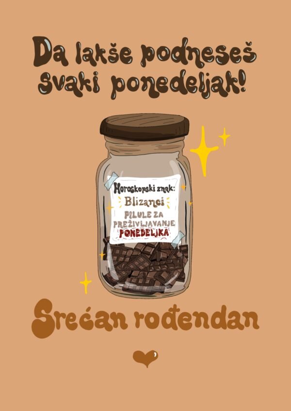 Čestitka na preklop - blizanci