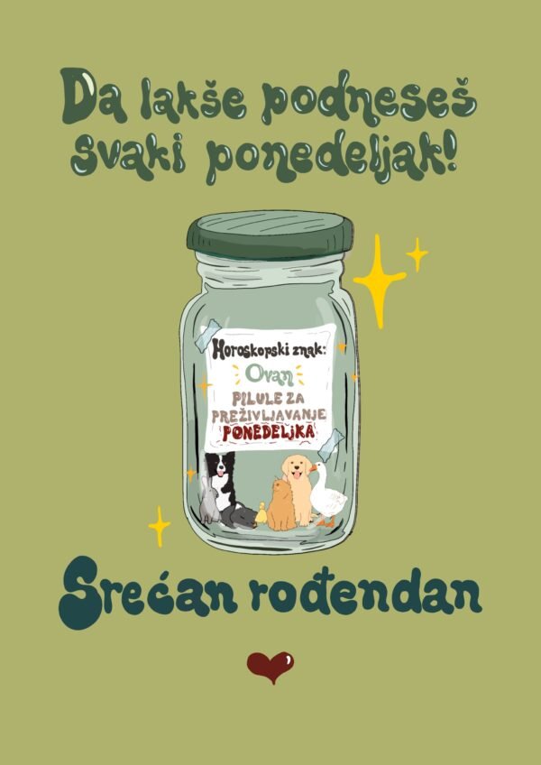 Čestitka na preklop - ovan