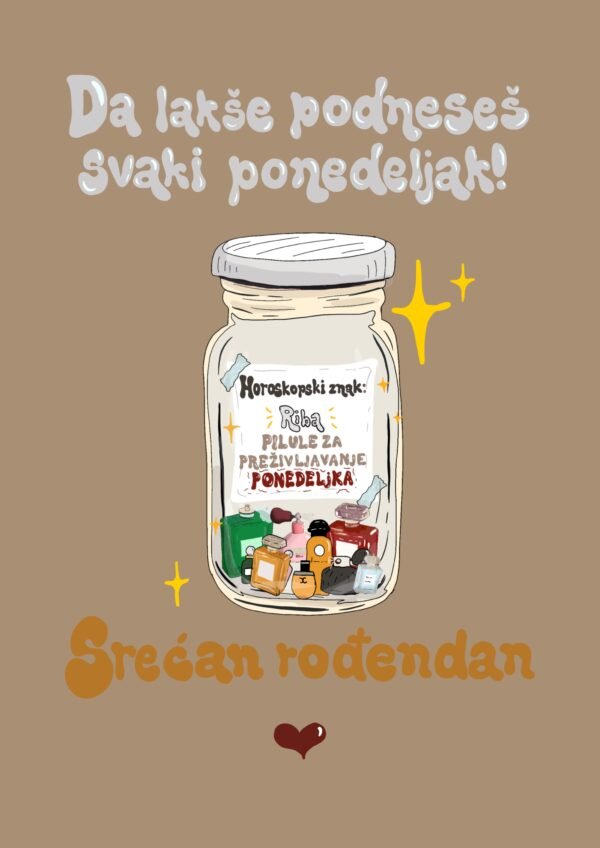 Čestitka na preklop - riba