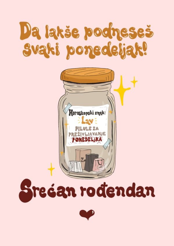 Čestitka na preklop - lav